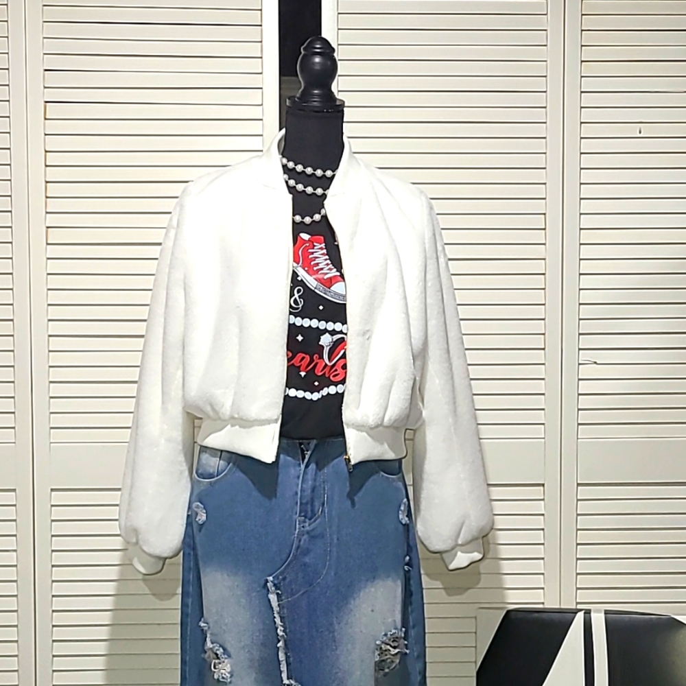 White Faux Fur Jacket